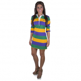 Crawfish Purple & Gold Gameday Chest Stripe Rugby Dress
