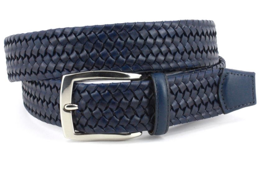 Italian Woven Stretch Leather Belt by Torino