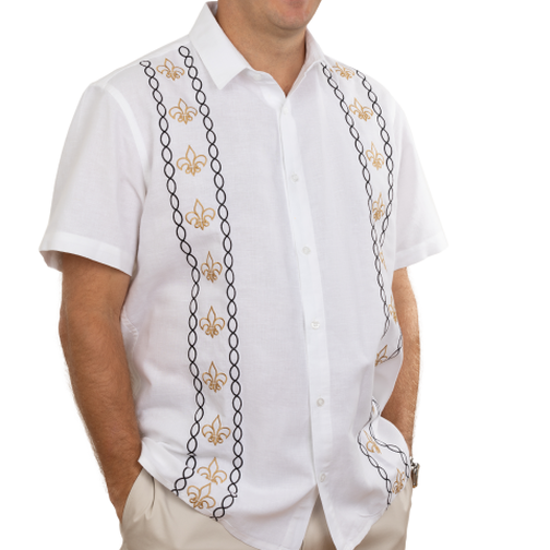 Louisville Fleur-de-Lis T-Shirt Premium Cotton Navy with Short Sleeves -  GOEX