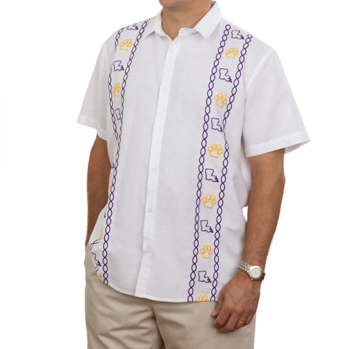 Louisville Fleur-de-Lis T-Shirt Premium Cotton Navy with Short Sleeves -  GOEX